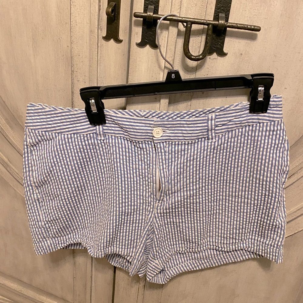 Gap Blue and White Striped Seersucker Shorts